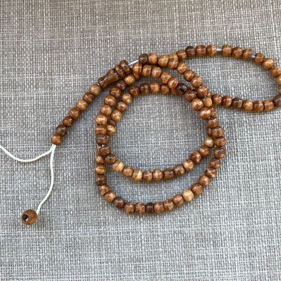 Real Wood Beads Religious Islamic Tasbeeh Brown Tone Handmade Prayer Beads New - Picture 1 of 7